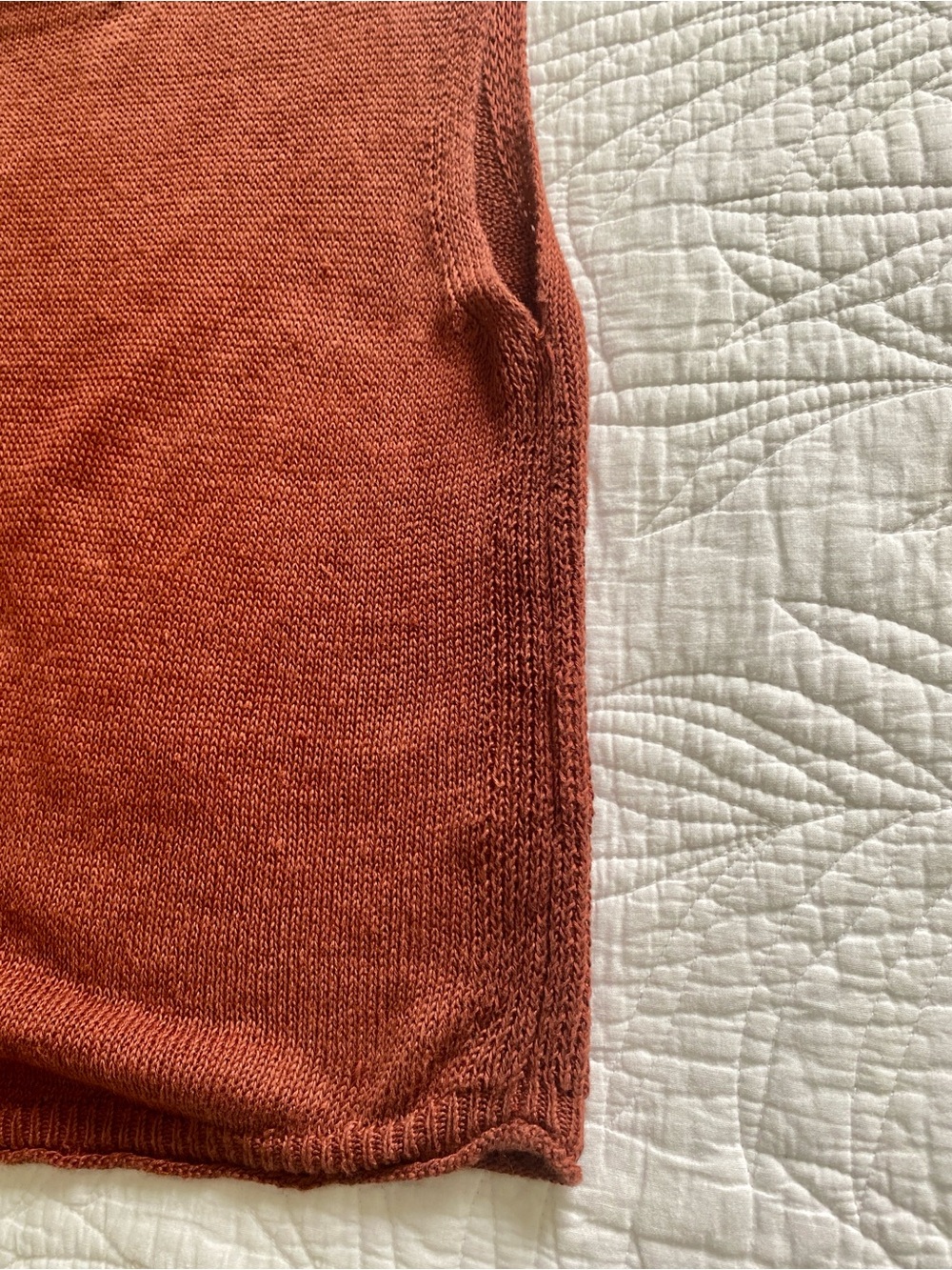 Poetry Sleeveless Delave Linen Knit top Vest Brown Chili size 10 EUC - Picture 11 of 16